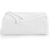 Aisbo Plaid Coperta Estiva Singolo - Coperta Morbida Letto Singolo 150x200 cm, Plaid Divano Nido D'ape Coperta Leggera Estiva, Waffle Blanket for Sofa and Couch, Bianco