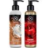 AROMATIKA trust the power of nature Olio da Massaggio Sensuale Set Coco & Ciliegia 2x200ml - Olio di Mandorle & Semi d'uva - Olio di Cocco - Naturale - Olio da Massaggio Sensuale Commestibile - Olio da Massaggio di Coppia