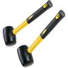 COM-FOUR® 2x martello in gomma con manico in fibra di vetro - martello da campeggio in GRP con impugnatura in gomma antiscivolo (2 pezzi - con maniglia in vetroresina)