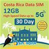 SIM2ROAM SOLO dati Costa Rica Scheda SIM 30 giornil10 GB di dati Internet ad alta velocità fino a 5G lRoaming 0 in El Salvador, Guatemala, Nicaragua e Panama | NESSUNA attivazione necessaria!