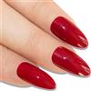 Bling Art Unghie finte Bling Art Stiletto Rosso Lucidato 24 Mandorla Lunghe punte in acrilico con colla