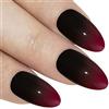 Bling Art Unghie finte Bling Art Rosso Nero Lucida Stiletto 24 Mandorla Lunghe punte in acrilico con colla