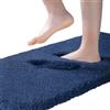 ROLIZOE Tappeto da bagno ultra spesso e lungo, antiscivolo, altamente assorbente, super morbido, in microfibra, 50 x 122 cm, blu navy