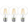 HUAMu Lampadina LED Attacco E27, 4W Equivalenti 40W,400lm, 2700K Luce Bianca Calda, G80 Globo, Lampadine LED Filamento, Pacco da 3 Pezzi