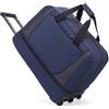 Generico Borsone con rotelle, borsone con ruote, grande capacità, pieghevole, con manico telescopico, borsa da viaggio impermeabile for viaggi, palestra, yoga(Blue,M)
