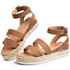 Hitmars Sandali Donna Zeppa Plateau Estivi Casuale Espadrillas Sandali Piattaforma Moda con Cinturino Caviglia 5 CM bianco taglia B 43 EU