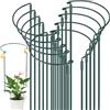 YeahBoom 10 Pezzi Pali di Supporto per Piante,25 × 40cm Regolabili Supporti per Piante Semitondi,Anello di Supporto per Piante,Semitondo Anello di Supporto,per Peonie, Vite, Piante Rampicanti Fiore