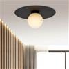 Lampada da soffitto Solar Nera con sfera satinata E14