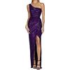 Cocila Offerte del Giorno Lampo Prime Gonna Lunga Elegante Cerimonia Vestito Estivo con Spacco Abito Casual Senza Maniche Vestiti Lunghi Donna Verde Abito Elegante Viola (Ya Viola, M)