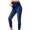 Generic Pantaloni Montagna Donna - Jeans Premaman Da Donna Jeggings A Pannello Intero Con Pantaloni In Denim Skinny Elasticizzati Strappati Pantaloni Invernali Felpati