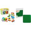 LEGO DUPLO Scatola di Mattoncini Auto e Camion Classici + Piastra di Costruzione Verde Giocattoli Educativi per Bambini 10439 + 10460