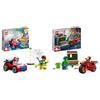 LEGO Marvel Iron Man con Bicicletta e Hulk + L'Auto di Spider-Man e il Giocattolo da Costruzione di Doc Ock per Bambini dai 4 Anni in Su 76287 + 10789
