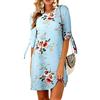 Lovelegis Vestito Donna Estivo Chemisier Lungo Taglia XXXL Colore Azzurro Fantasia Floreale Rose Fiori Stile Bohemian Abito Casual Elegante per Mare Spiaggia Idea Regalo
