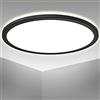 B.K.Licht - Pannello LED a luce indiretta, piatto, bianca neutra, pannello LED soffitto, pannelli led, pannelli soffitto, luminosi LED, luce, 42x2,9 cm, nero