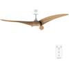 Cecotec Ventilatore da Soffitto con Luce EnergySilence Aero 5295 WhiteWood. 40 W, Diametro 137 cm, Lampada a LED, Telecomando, 6 Velocità, Timer Fino a 8 Ore, 3 Pale, Estate/Inverno,