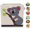Lifeney Scatola portaoggetti per bambini con motivo koala, scatola giocattolo con motivo animale, adatta per scaffali cubi, scatola per la cameretta dei bambini, cestino portaoggetti per bambini