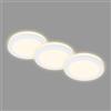 BRILONER - Set di 3 plafoniere da incasso, retroilluminazione da incasso a LED, faretto da incasso per bagno, faretto da incasso per bagno IP44, bianco, 84x36,5 mm (DxH)