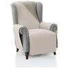 FAVERTI® Copri poltrona imbottita 1 posto - 55 cm (seduta) | Modello Requena, beige, ecru reversibile | protezione compatibile con poltrone relax e paraorecchie | tela lavabile, prodotto in Spagna