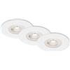 BRILONER Leuchten - Luci LED da incasso, set da 3, lampade da soffitto dimmerabili da 5 watt ciascuna, 460 lumen, 3.000 Kelvin, IP44, bianco, 90x25mm (DxH)