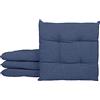 IlGruppone Passione Casa Set 4/6 Cuscini Sedia con Lacci 4 Punti Cucina Imbottiti Spessore 6 Cm Prodotto Italiano 40 x 40 in Cotone Tinta Unita - Blu - 4 Pezzi