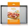 Dream' s Party Teglia Stampo CROSTATA Rettangolare con Fondo Mobile - 32 x 22 x h3,5cm - per Torte e Dolci in Acciaio Antiaderente - tegame in Acciaio Antiaderente