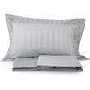 Bellora Completo Letto Set Lenzuola Matrimoniali 100% Raso di Cotone Motivo Rigato Art. Onice (Grigi o)