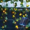 Aigostar Edera Artificiale Catena Luminosa Solare 3M+1M*1M, 70 LED Cascata Luci da Esterno Solari IP65, ghirlanda di edera a energia solare 8 modalità per casa, finestra, matrimonio. Luce Calda