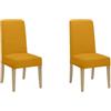 GLHOME Idee per la casa Coprisedie Con Schienale Antimacchia per Sedie Sala da Pranzo, Copri Sedie Elasticizzato Tinta Unita Federa Proteggi Seduta Resistenti - Coprisedia Lavabili Estraibili Antipolvere - Oro, 2 Pezzi
