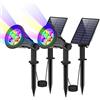T-SUN (2 Pack) Faretto Solare, Luci Solari Per Esterni Impermeabili, Luce da Giardino, 2 Modalità di Illuminazione Opzionali, Angolo Regolabile di 180 °, Luce Solare Per Vialetto Percorso