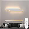 niuniaj applique da parete interno con telecomando,15W 1800LM applique camera da letto,60CM Bianco Applique da Parete Interno LED Dimmerabile 3000K-6000K per Soggiorno Camera da Letto Scala Corridoi