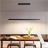 FANLG Lampada a Sospensione Moderna Dimmerabile, 80CM lampada da tavolo nero con telecomando Lampadario cucina Lampadario a sospensione Lineare Regolabile in altezza per sala da pranzo Cucina Ufficio