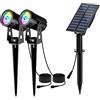 T-SUN Luci solari 2 in 1 per paesaggi, cambia colore, dal tramonto all'alba, IP65, impermeabile, con 2 modalità di illuminazione, per prato, patio, cortile