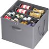 Lifewit Organizer Scarpe Armadio Pieghevole, Scatole per Scarpe Salvaspazio con Coperchio per 12-16 Paia, Shoes Organizer con Supporto Inferiore e Manici Rinforzati, Grigio