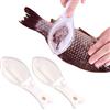 Ulawellor 2 Pezzi Raschiapesce Squamapesce Multifunzionale Strumenti in Plastica con Vaschetta do Raccolta,Strumento Efficiente per Pesci per Chef e Cuochi di Casa(Colore Rosa)