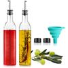 com-four® 7 pezzi Set di bottiglie di vetro da, bottiglie con bilancia | aceto - liquore - liquori - bottiglia dosatrice con attacco - coperchio - versatore