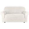 H.Versailtex, Copridivano in velluto elasticizzato per divano a 1/2/3 posti, idrorepellente, vari colori, Pelle & scamosciato, avorio, 2 Seater:122-173cm