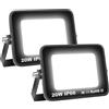 Willpower 2 proiettori a LED per esterni, 20 W, 2000 lm, luci di sicurezza a LED, IP66, impermeabili, 175 V-265 V, luce diurna, luce bianca 6000 K, per giardino, garage, cortile, prato, cortile, patio
