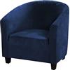 TOPCHANCES Coprisedia in velluto morbido - Coprisedia altamente elasticizzato, per poltrona da club, per sala da pranzo, soggiorno, Internet, bar, ufficio, reception (blu navy)