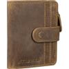 STILORD 'Beckett' Mini Portamonete RFID Porta Carte di Credito in Vera Pelle Blocco NFC RFID Portafoglio Piccolo e Sottile Porta Tessere Badge, Colore:marrone medio