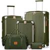 Joyway Valigia da viaggio in ABS a guscio duro Trolley espandibile con serratura TSA e 4 ruote Il set di bagagli a mano include 1 borsa da viaggio e 1 borsa per la toilette Verde
