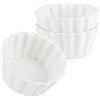 com-four® Set da portata in 3 parti - piccole ciotole bianche - ciotole in ceramica a coste grossolane per antipasti e dessert