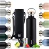 Blumtal thermos 1000ml - bottiglia a doppia parete in acciaio inox 1000ml - bottiglia isolata 1000ml priva di BPA - bottiglia in acciaio inox 1000ml - nero