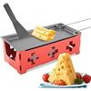 HERCHR Mini Set Griglia per Raclette, Raclette pieghevole per tea light con raschietti, Formaggio portatile antiaderente Raclette Rotaster Forno, Formaggio Raclette Rotaster, Cheddar Piastre per Raclette