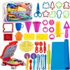 Kilpkonn Pasta Modellabile per Bambini, 41 pezzi Plastilina Accessori per la Colazione, Hamburger e Pasta, Accessori per L'argilla da Modellare, Rulli per Stampi, Mattarello con Borsa