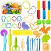 Kilpkonn Pasta da Modellare per Plastilina, 42 Pezzi di Accessori per la Pasta da Gioco, Stampi, Forbici, Mattarello con Borsa, Set di Pasta da Gioco per Bambini e Bambine