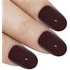 Bling Art Unghie finte Bling Art Rosso Marrone lucidato Ovale 24 Medio Finte punte in acrilico con colla