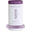 Native Deodorante senza plastica | Deodorante naturale per donne e uomini, privo di alluminio con bicarbonato di sodio, probiotici, olio di cocco e burro di karitè | Lavanda e rosa