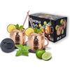 Orso Chef Set Completo Di 2 Bicchieri Cocktail Moscow Mule Rame, Accompagnati Da Cannucce, Sottobicchieri Acquistando In Omaggio Esclusivo E-book Con Ricette E Suggerimenti Per Cocktail