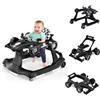 FANTASK Baby Walker - Girello pieghevole 4 in 1 con altezza e velocità regolabili, a forma di auto con scatola musicale, luce e ruote, per bambini dai 6 mesi, portata 15 kg