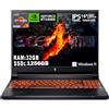 acer Nitro V16 Notebook, pc portatile Gaming Ryzen 7 8845HS, Ram 32Gb DDR5 Ssd 1256 GB NVMe, Display 16 WUXGA IPS 165 Hz, NVIDIA GeForce RTX 4060 8 GB, tastiera retroilluminata, Windows 11 Pro